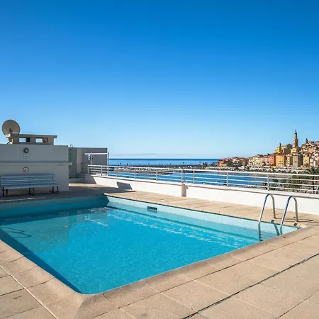 Le Rocamare - Piscine Toit Terrasse - Parking Prive - Terrasse Apartment Menton Exterior photo